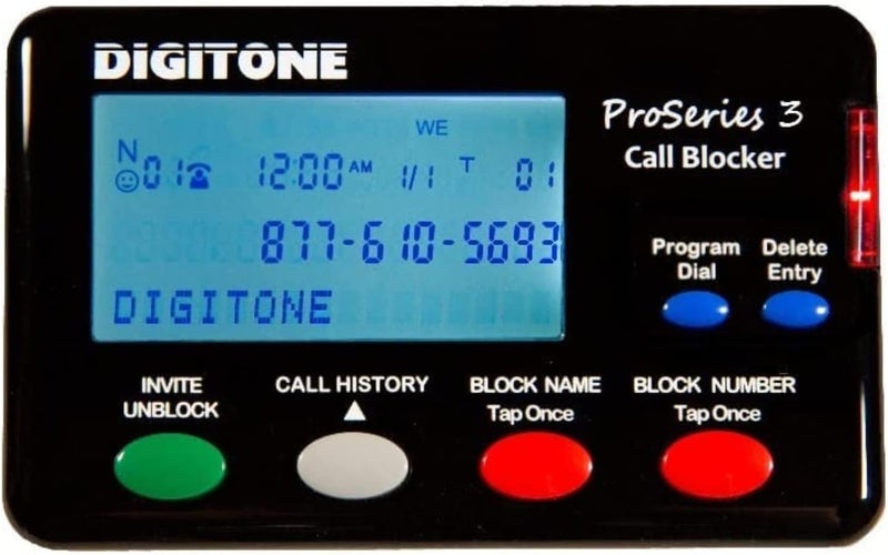 Digitone Communications ديجيتون برو سيريس 3 جهاز حظر المكالمات التلقائي لحظر الرسائل المزعجة للهواتف الثابتة - إعداد سهل وزر واحد لحظر المكالمات الآلية - Image 1